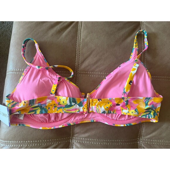 Anne Cole V-Wire Floral Bikini Top &  Convertible Bottom -Pink, Yellow, Green 2X - Picture 9 of 16